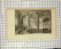 Original Old Antique Print Allom Engraving All Saints Church Kingston Brayleys