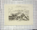 Original Old Antique Print Military France Scene Battle French Siers War