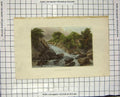Original Old Antique Print Colour Falls Maceno River Trees Radclyffe