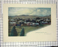 Original Old Antique Print Edwards Colour Bloemfontein Town Fort