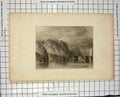 Original Old Antique Print Miller Turner Engraving Clairmont Mauves Boats