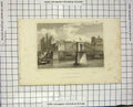 Old Antique Print 1837 Pugin Engraving Pont D'Arcole River Bridge Fenner 19th