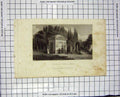 Original Old Antique Print 1830 Pugin Nash Engraving Monument Pere La Chaise