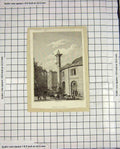 Original Old Antique Print Pugin Engraving Halle Au Ble Architecture Lowry