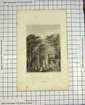 Old Antique Print 1830 Pugin Winkles Engraving Chateau D'Eau Luxembourg 19th