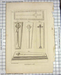 Original Old Antique Print Monuments Hooper 1787 Crosses 18th Century