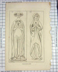 Original Old Antique Print 1787 Hooper Engraving Monuments Statues Ladies 18th