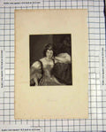 Original Old Antique Print Cook Engraving Portrait Beautiful Madeline Lady 18th