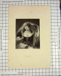 Original Old Antique Print Cook Engraving Portrait Beautiful Beatrice Lady 18th