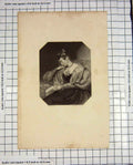 Original Old Antique Print Robinson Engraving Beautiful Ellen Lady Woman 19th
