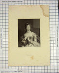 Original Old Antique Print Robinson Engraving Portrait Beautiful Belinda 19th
