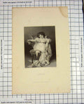Original Old Antique Print Heath Engraving Portrait Beautiful Girl Adelaide