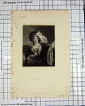 Original Old Antique Print Scriven Engraving Portrait Beautiful Laura Woman