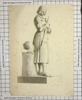 Original Old Antique Print C1880 Portrait Jeanne D'Arc D'Orleans Statue 19th