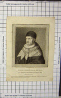 Old Antique Print C1880 Portrait Reignier Duke Anjou Titular King Naples 19th