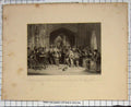 Original Old Antique Print C1880 Col. Pride Army House Commons Engraving Bull