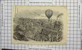 Original Old Antique Print C1880 Hampton Ascent Hot Air Balloon Conduit Gardens