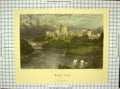 Original Old Antique Print C1880 Colour View Windsor Castle Foster Willmore