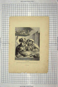 Original Old Antique Print Scene Misers Engraving Jackson Matsys