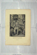 Original Old Antique Print Jackson Engraving Shrine Henry Westminster Abbey