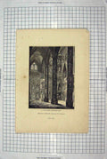 Original Old Antique Print Jackson Engraving Poet'S Corner Westminster Abbey