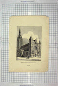 Original Old Antique Print Jackson Engraving Salisbury Cathedral Architecture
