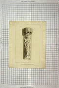 Original Old Antique Print Monumental Effigies Bishop Stafford Exeter England