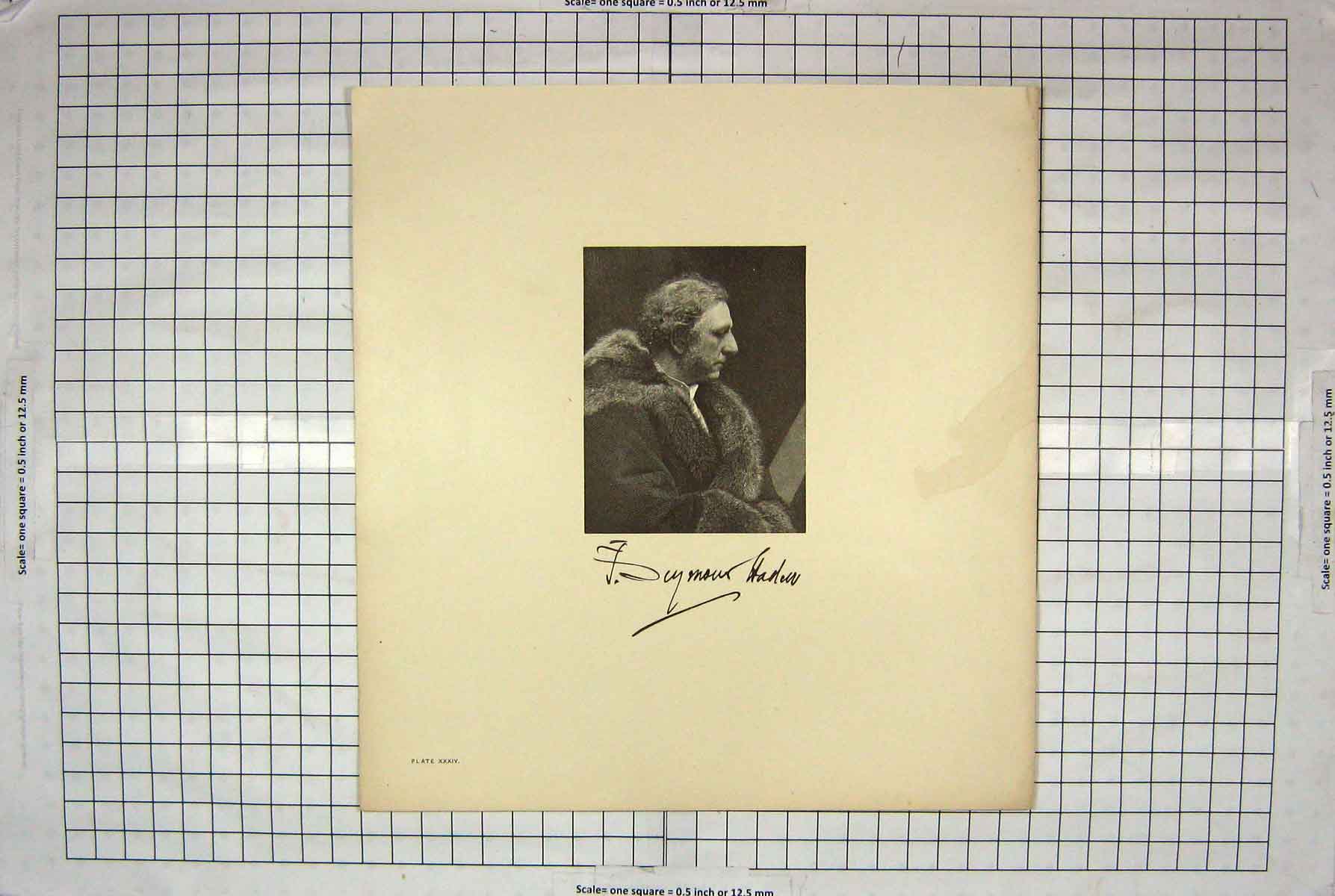 Original Old Antique Print Portrait Seymour Haden Man