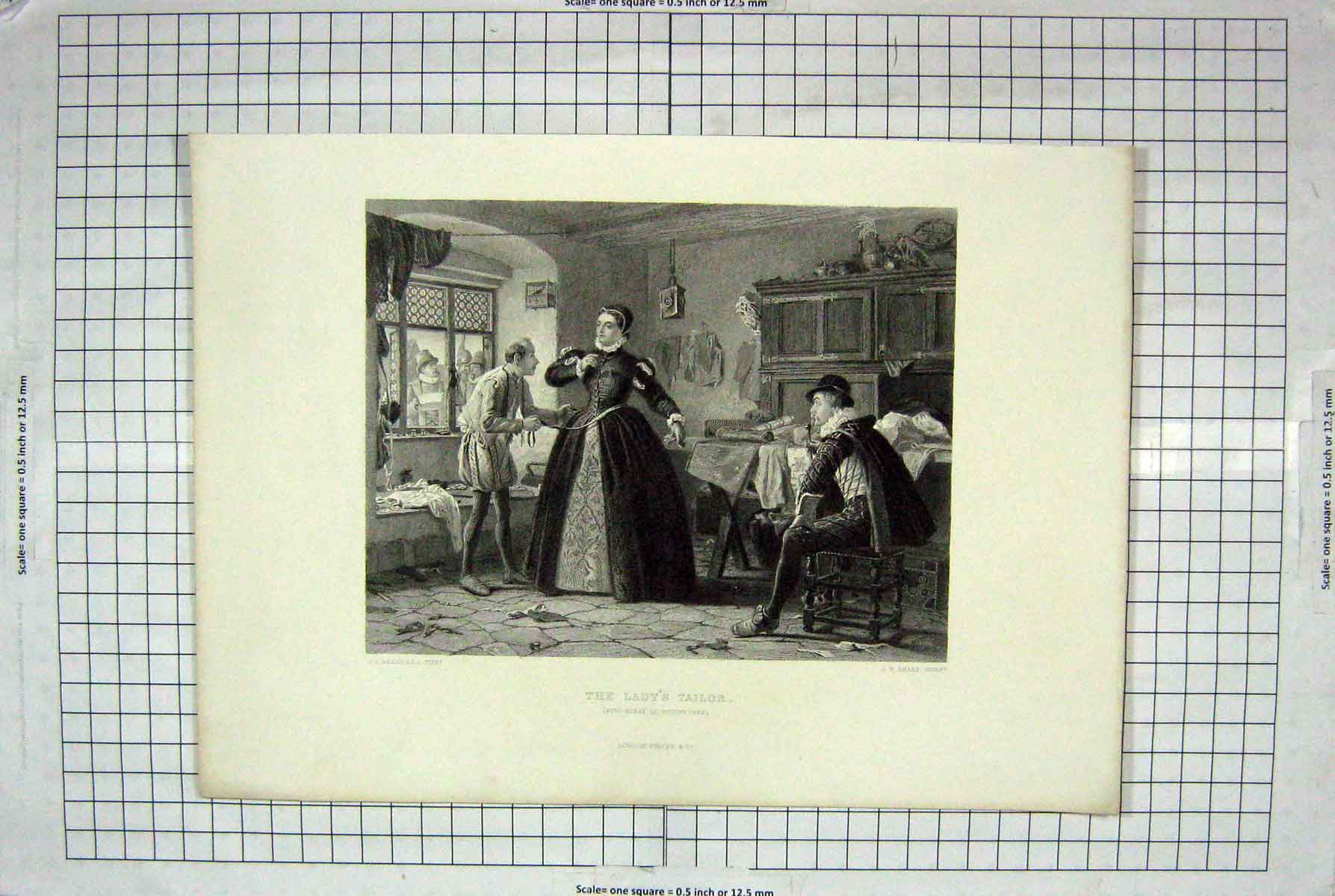 Old Antique Print Engraving Marks Sharp Lady'S Taylor King Henry Theatre