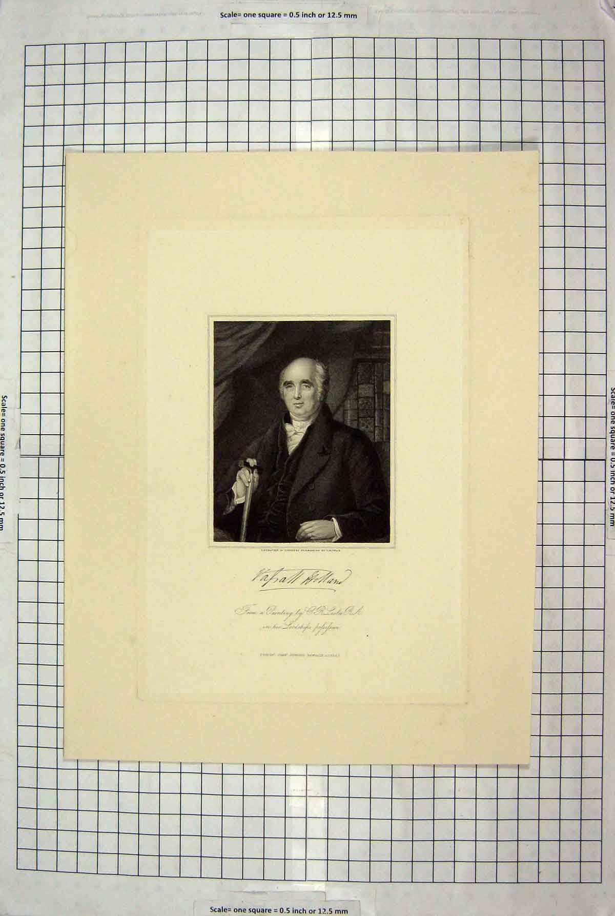 Original Old Antique Print Cook Engraving Portrait Man Marshal Holland