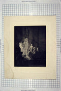 Original Old Antique Print Engraving Church Religion Scene Poorter