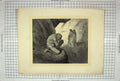 Original Old Antique Print Rannemaker Religion Nakes Man Mountains Crown