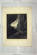 Original Old Antique Print Pisan Religion Men Mountains Cliffs