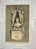 Original Old Antique Print C1800 Monument Thomae Shadwell Editor Tempest 19th