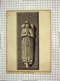 Original Old Antique Print 1789 Statue Cardinal Beaufort 18th Century
