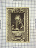Original Old Antique Print C1800 Portrait Henricvs Rex Hampton Court 19th
