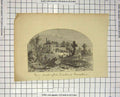 Original Old Antique Print Washington House Morristown Architecture