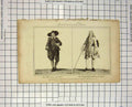 Original Old Antique Print English Men Fashion Oliverian Gentleman 1807 Warren
