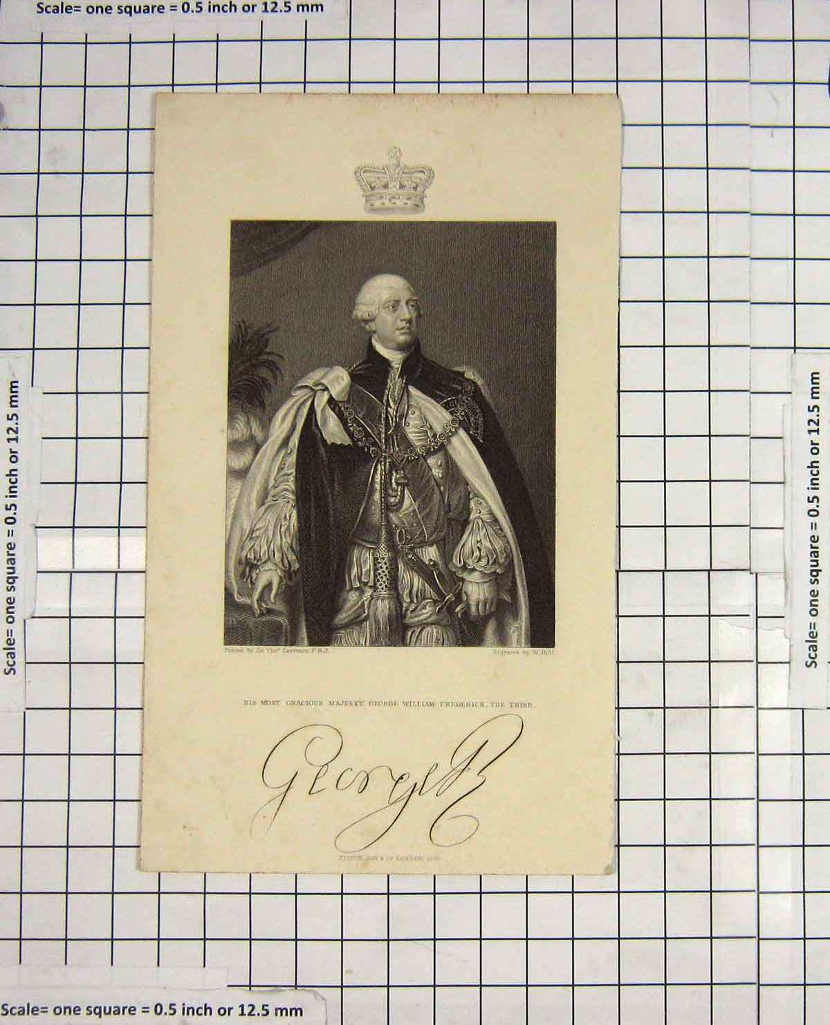 Old Antique Print 1840 George William-Frederick Lawrence Holl Engraving 19th