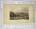 Original Old Antique Print View Rouillon Mountains Engraving Russell Warwick