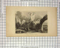 Original Old Antique Print Ruins Castle Nassau Building Shury Engraving