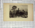 Original Old Antique Print Ruins Les Quatre Fils Aymon Castle Shury Shepherd