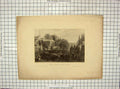 Original Old Antique Print Funeral Pere-La-Chaise Ceremony Wallis Engraving
