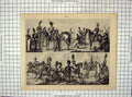 Original Old Antique Print Henry Winkles Engraving Siers Battle Horses