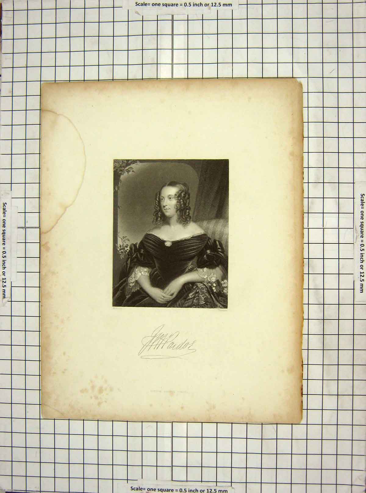Original Old Antique Print Portrait Beautiful Woman Thomson Room