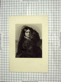 Original Old Antique Print Portrait Katherine Edward Egg Engraving