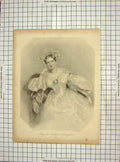 Original Old Antique Print Portrait Marguerute Countess Blessington