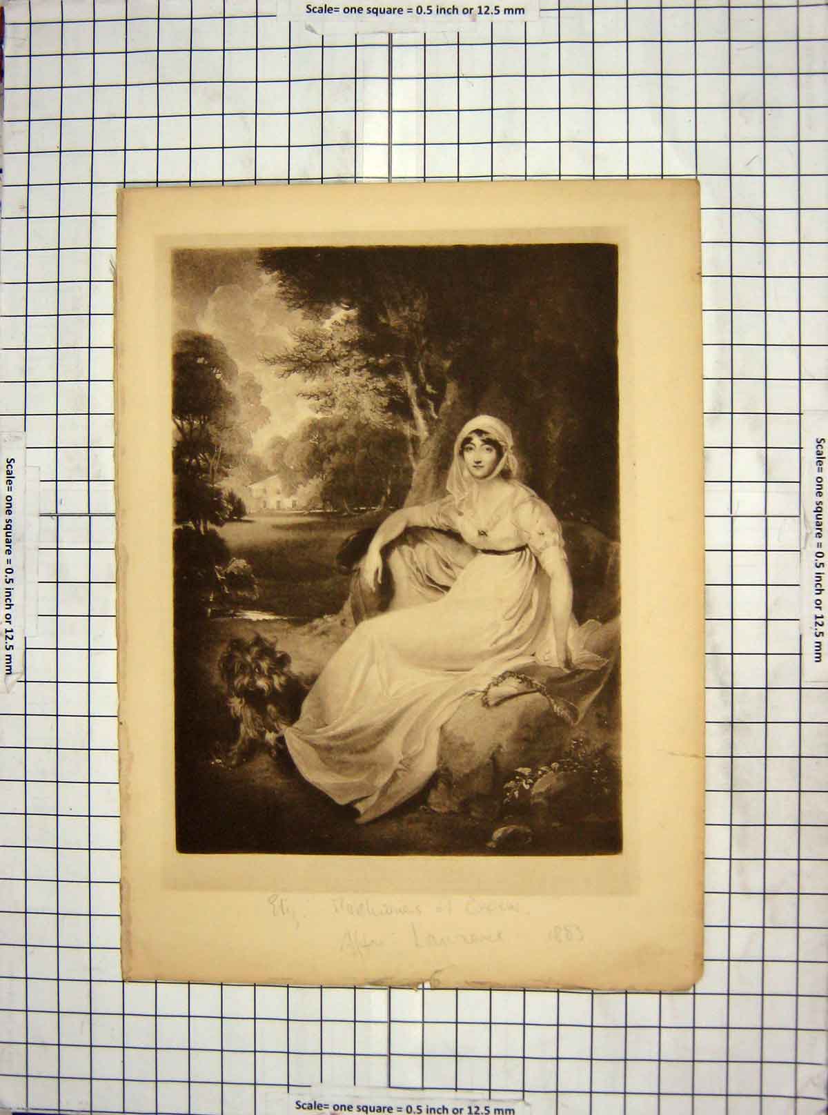 Original Old Antique Print Portrait Alizabeth Marchioness Exeter