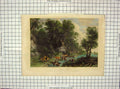 Original Old Antique Print Colour Arcadian Shades Trees Animals Beckwith