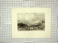 Original Old Antique Print View City Thyatira Mountains Asia Minor Fisher Allom